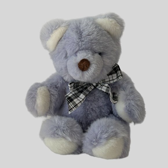 Vintage Gund Plush Bear My First Teddy Stuffed Animal Purple Lavender Bow Soft - Picture 13 of 13